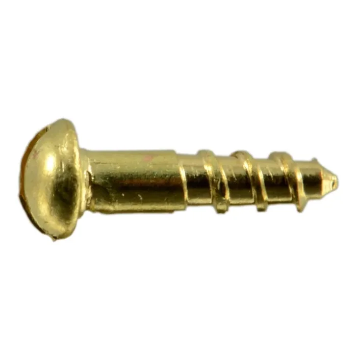 0 x 1/4″ Brass Slotted Round Head Wood Screws