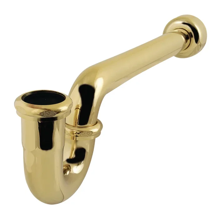 1-1/4″ x 1-1/2″ P-Trap with Box Flange – Polished Brass