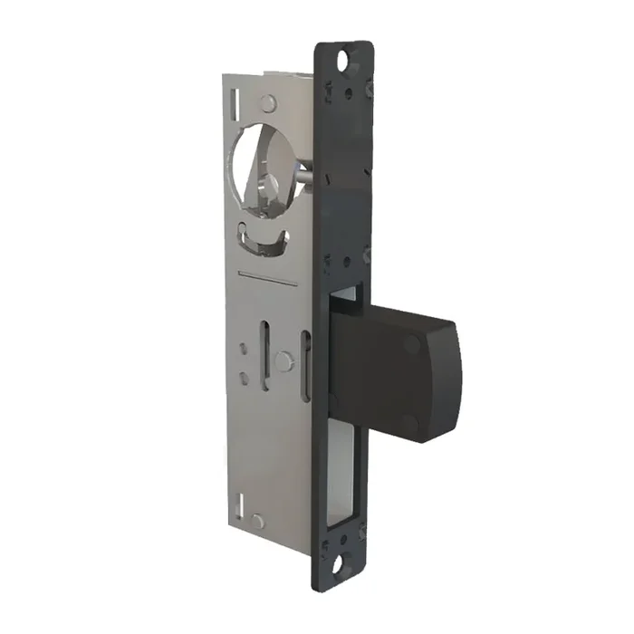 1-1/8in Backset Deadbolt, Radius Faceplate, Black Anodized by Adams Rite Manufacturing
