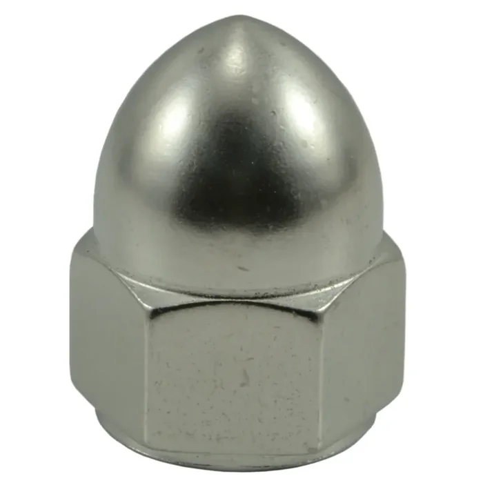 1/2″-13 Polished 18-8 Stainless Steel Coarse Thread Acorn Cap Nuts