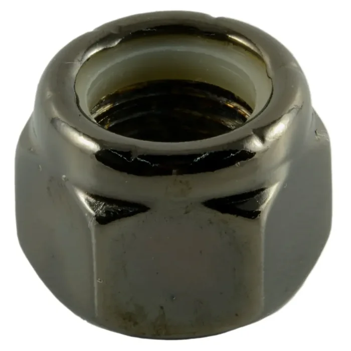1/2″-20 Black Chrome Plated Steel Fine Thread Nylon Insert Lock Nuts