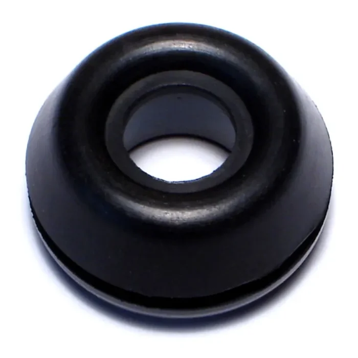 1/2″ x 1-1/32″ x 7/8″ Black Rubber Grommets
