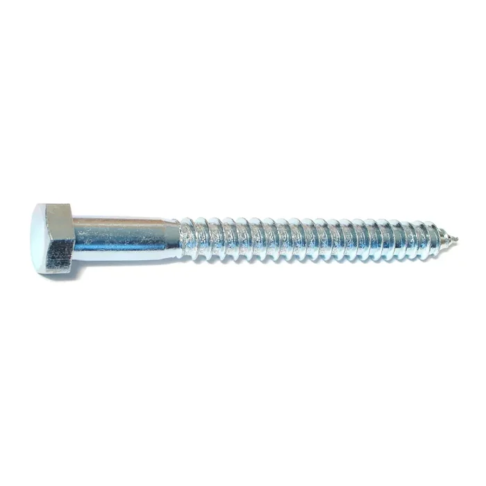 1/2″ x 5″ Zinc Plated Grade 2 / A307 Steel Hex Head Lag Screws