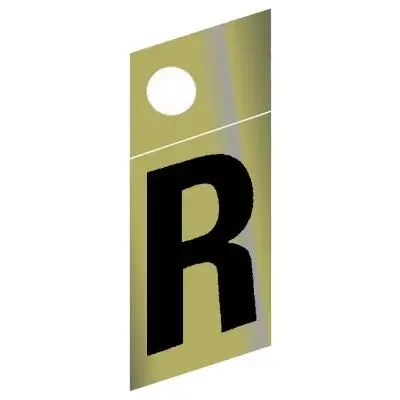 1.25″ – R Slanted Gold Numbers