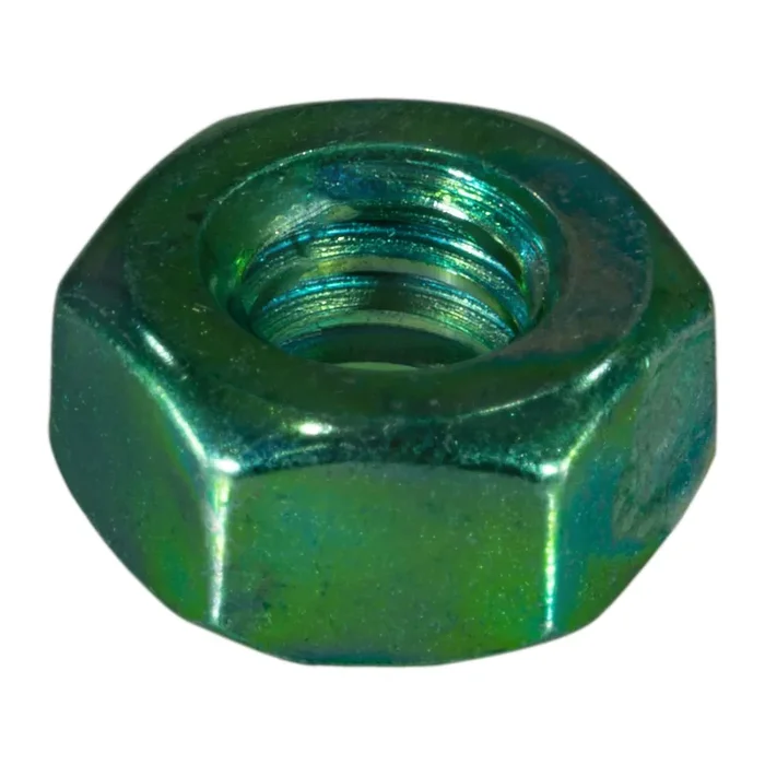 1/4″-20 Green Rinsed Zinc Plated Grade 5 Steel Coarse Thread Hex Nuts