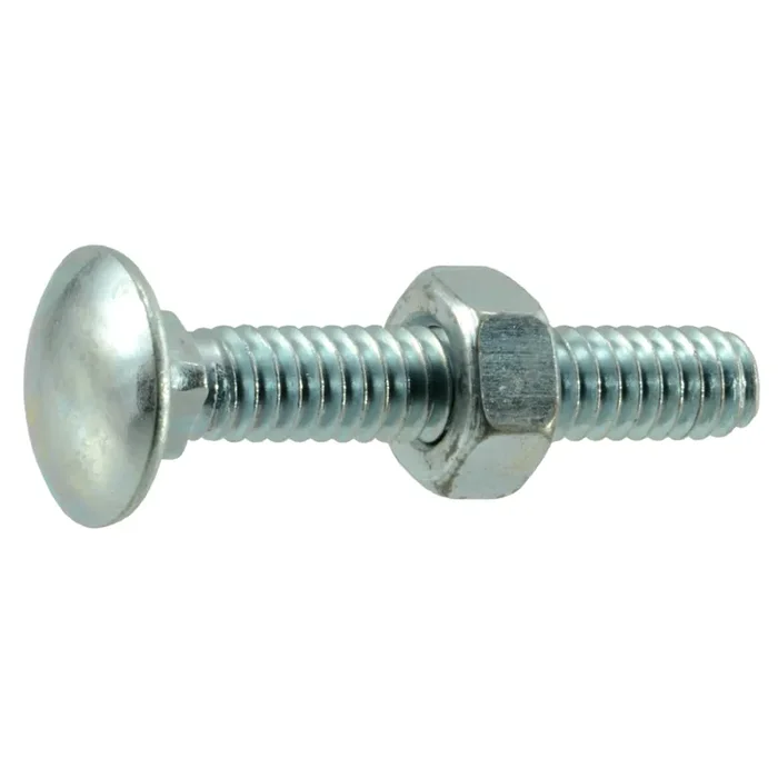 1/4″-20 x 1-1/2″ Zinc Plated Grade 2 / A307 Steel Coarse Thread Carriage Bolts