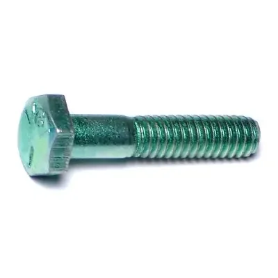 1/4″-20 x 1-1/4″ Green Rinsed Zinc Plated Grade 5 Steel Coarse Thread Hex Cap Screws