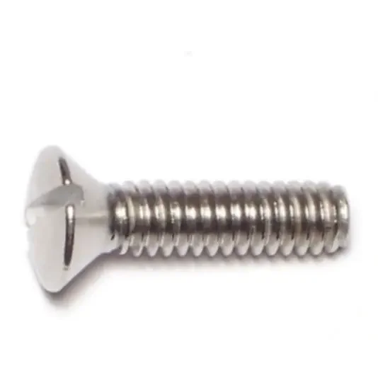 1/4″-20 x 1″ 18-8 Stainless Steel Coarse Thread Slotted Oval Head Machine Screws