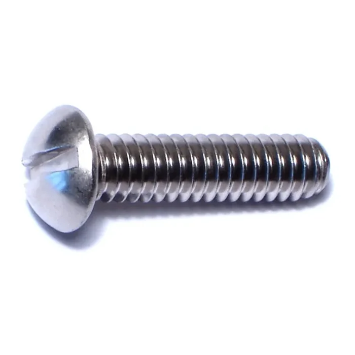 1/4″-20 x 1″ 18-8 Stainless Steel Coarse Thread Slotted Round Head Machine Screws