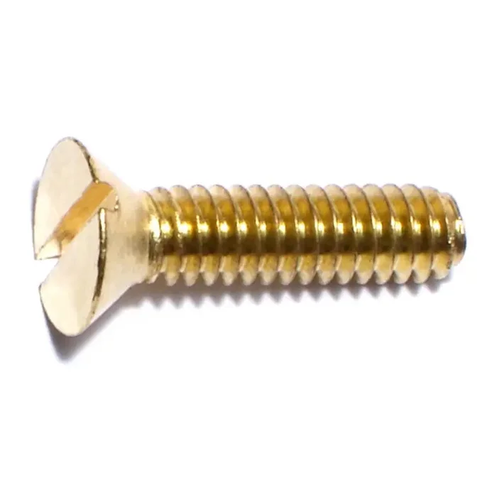 1/4″-20 x 1″ Brass Coarse Thread Slotted Flat Head Machine Screws