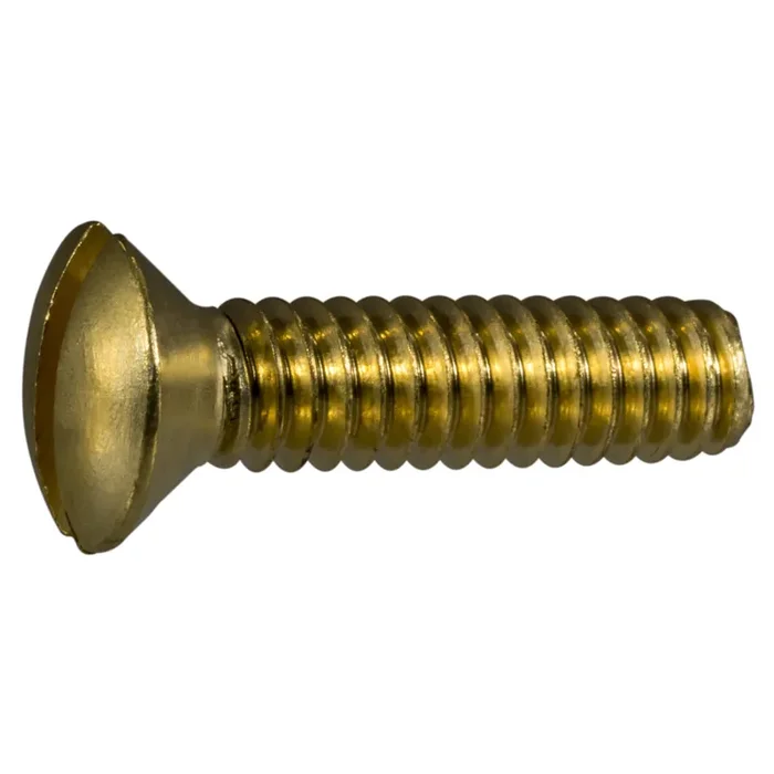 1/4″-20 x 1″ Brass Coarse Thread Slotted Oval Head Machine Screws