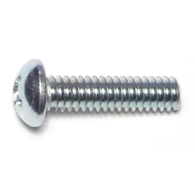 1/4″-20 x 1″ Zinc Plated Steel Coarse Thread Phillips Round Head Machine Screws