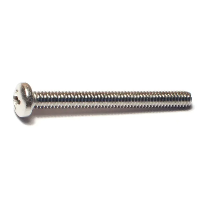 1/4″-20 x 2-1/2″ 18-8 Stainless Steel Coarse Thread Phillips Pan Head Machine Screws