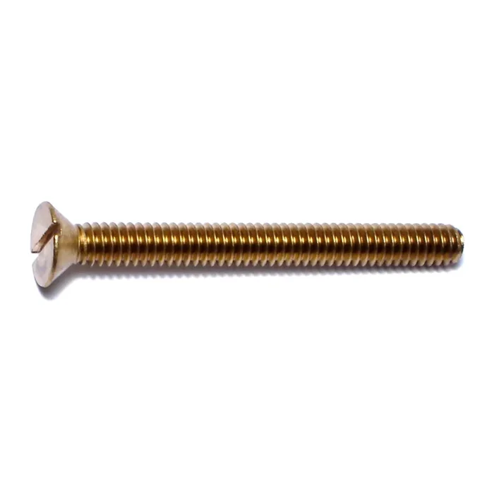 1/4″-20 x 2-1/2″ Brass Coarse Thread Slotted Flat Head Machine Screws