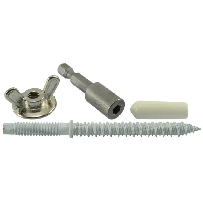 1/4″-20 x 3-1/4″ White Ruspert Coated Steel Coarse Thread Masonry Hurricane Kits (77 pcs.)