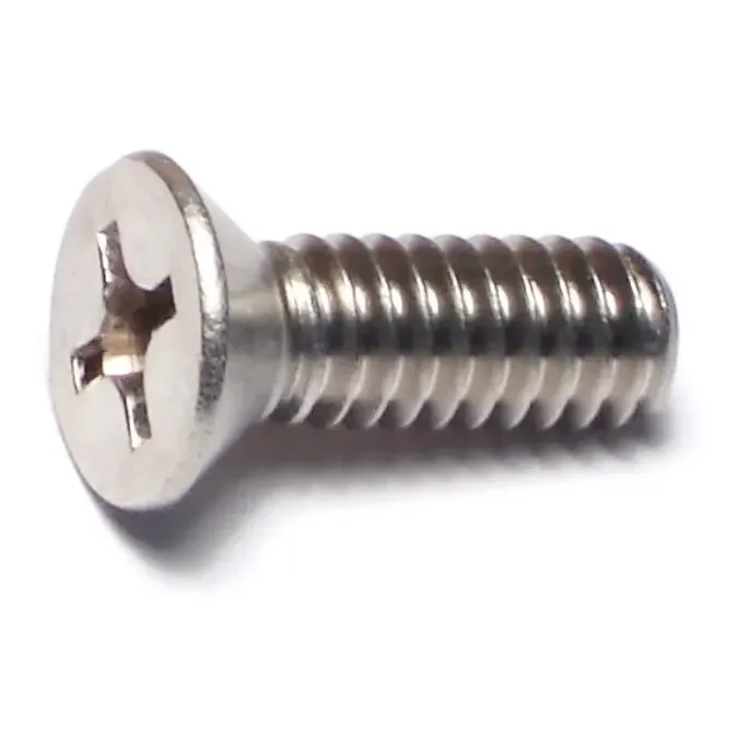 1/4″-20 x 3/4″ 18-8 Stainless Steel Coarse Thread Phillips Flat Head Machine Screws