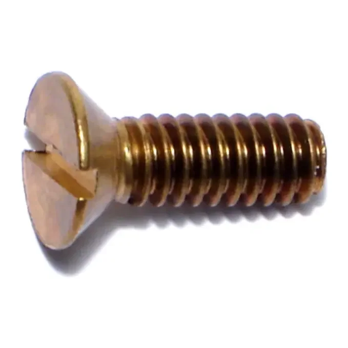 1/4″-20 x 3/4″ Brass Coarse Thread Slotted Flat Head Machine Screws