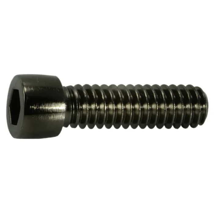 1/4″-20 x 7/8″ Black Chrome Plated Steel Coarse Thread Smooth Socket Cap Screws