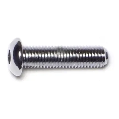 1/4″-28 x 1″ Chrome Plated Grade 8 Steel Fine Thread Button Head Socket Cap Screws