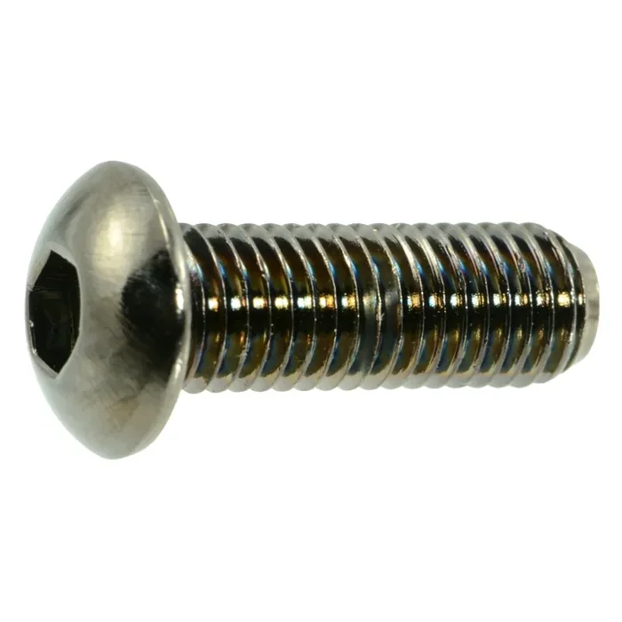 1/4″-28 x 3/4″ Black Chrome Plated Steel Fine Thread Button Head Socket Cap Screws