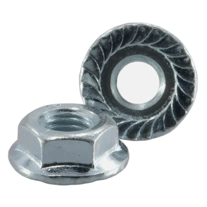 1/4″-28 Zinc Plated Steel Fine Thread Serrated Lock Nuts