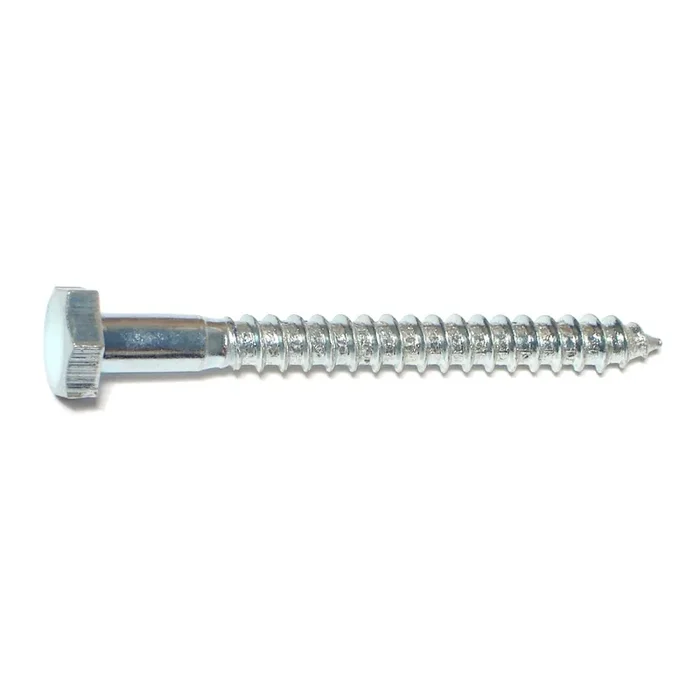 1/4″ x 2-1/2″ Zinc Plated Grade 2 / A307 Steel Hex Head Lag Screws