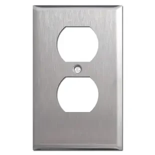 1/4‘‘ Shortened Outlet Cover Plate – Satin Stainless Steel