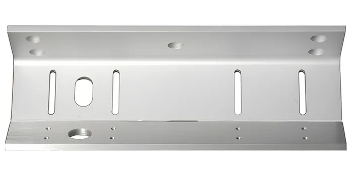1/4in Adjustable Single Lock L Bracket for 1200 Series Magnetic Locks – Satin Aluminum