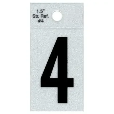 1.5″ – 4 Straight Black Reflective Numbers