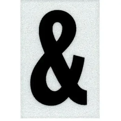 1.5″ – “&” Straight Black Reflective