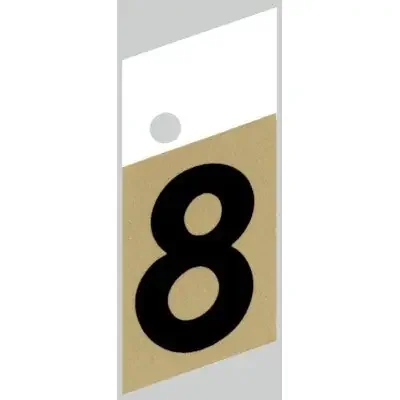 1.5″ – “8” Slanted Black & Gold Numbers