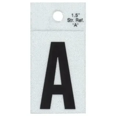 1.5″ – A Straight Black Reflective Letters