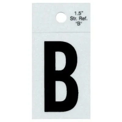 1.5″ – B Straight Black Reflective Numbers