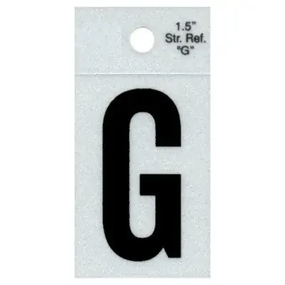 1.5″ – G Straight Black Reflective Numbers