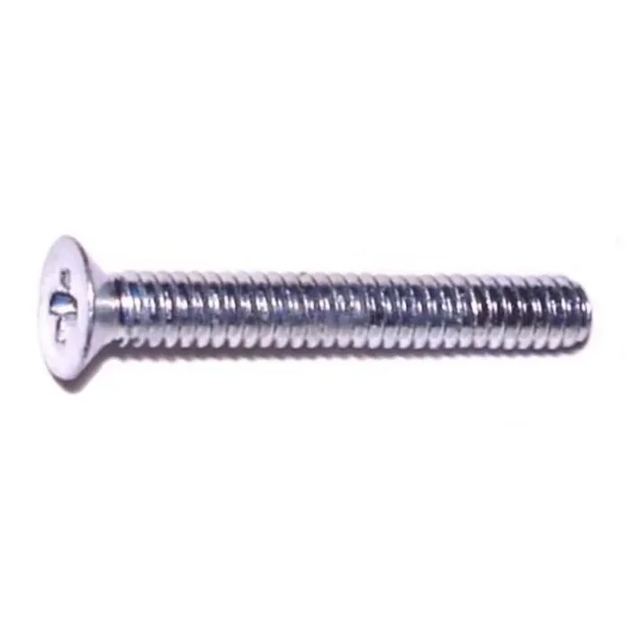 1.6mm-0.35 x 12mm Zinc Plated Class 4.8 Steel Coarse Thread Phillips Flat Head Machine Screws