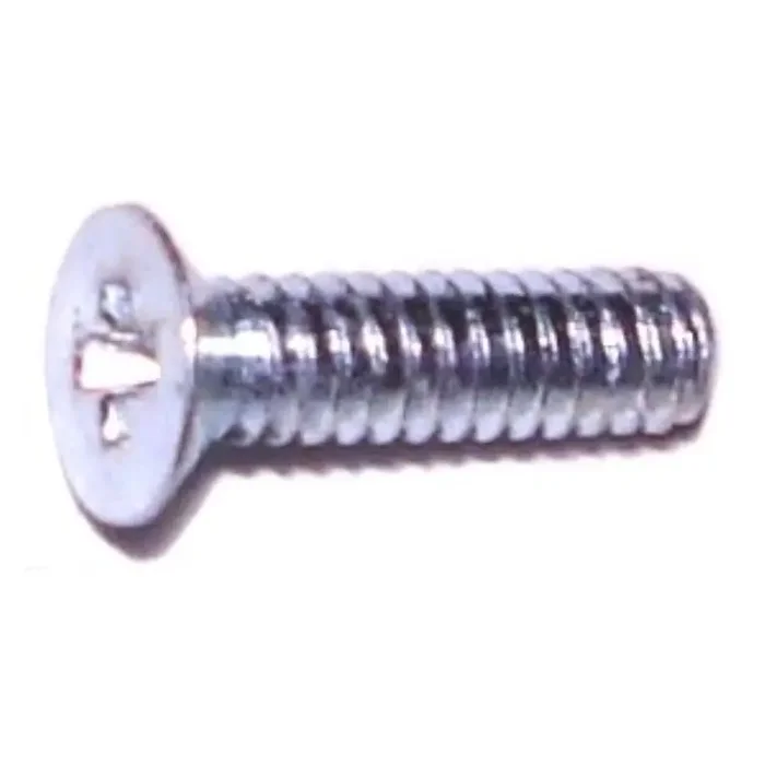 1.6mm-0.35 x 6mm Zinc Plated Class 4.8 Steel Coarse Thread Phillips Flat Head Machine Screws