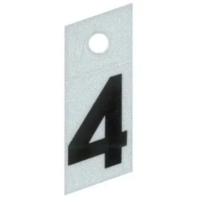 1″ – “4” Slanted Black Reflective Numbers