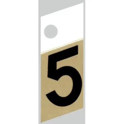 1″ – “5” Slanted Black & Gold Numbers