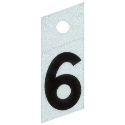 1″ – “6” Slanted Black Reflective Numbers