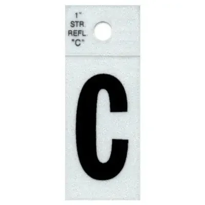 1″ – “C” Straight Black Reflective Letters