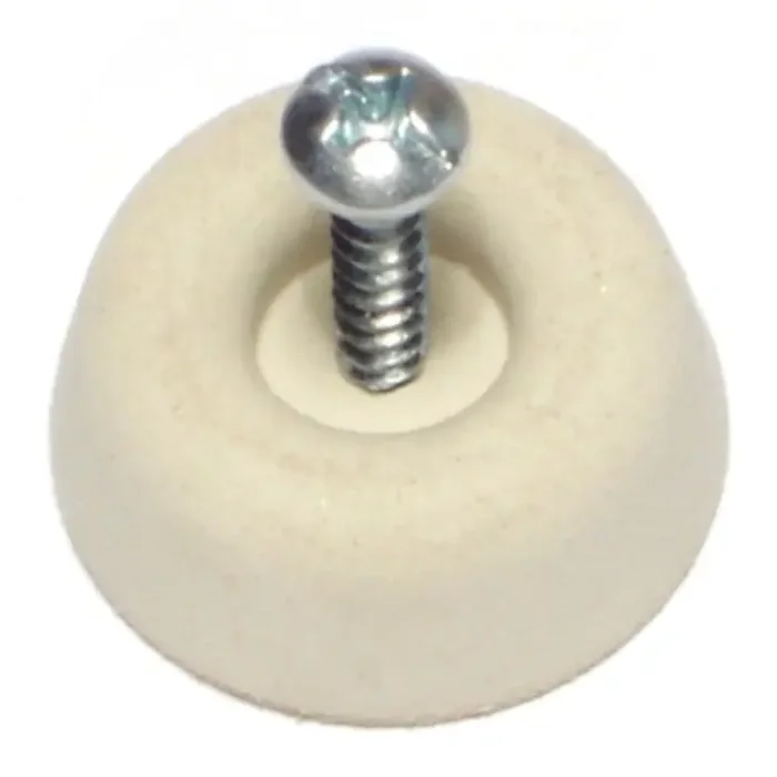 1″ x 1/2″ Zinc Plated Steel Large Round Bumpers with Screws