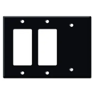 1 Blank 2 GFCI Decora Rocker Wall Plate Cover – Black