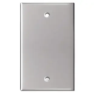 1 Blank Wall Switchplate – Polished Stainless Steel