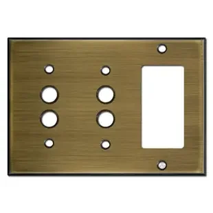 1 Decor 2 Push Button Wall Switch Cover – Antiqued Brass