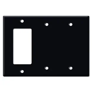 1 Decor Rocker 2 Blank Wall Plate Covers – Black