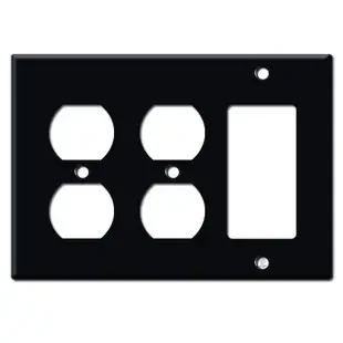 1 Decora 2 Outlet Electrical Switchplate – Black