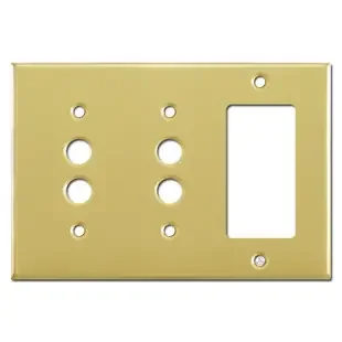 1 Decora 2 Pushbutton Light Switch Cover – Polished Brass