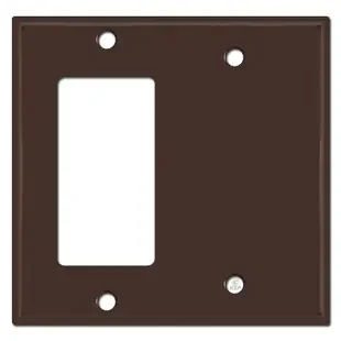 1 Decora Rocker & 1 Blank Combination Switch Plates – Brown