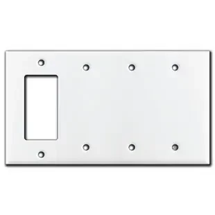 1 Decora Rocker & 3 Blank Switch Wall Plate Covers – White