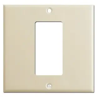 1 Decora Rocker Centered on 2 Gang Faceplate – Ivory